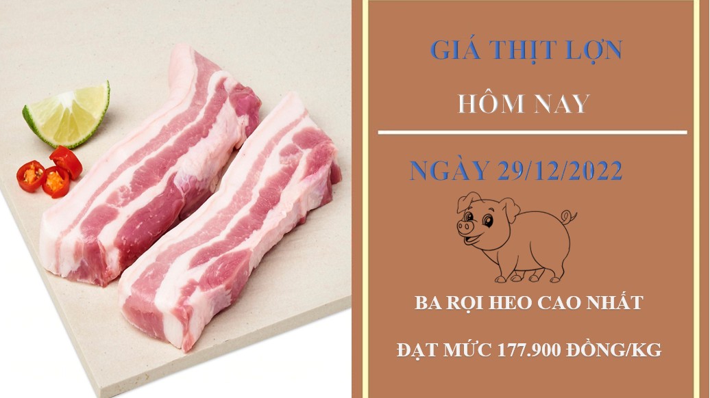 Giá thịt heo hôm nay 29/12/2022: Tiếp tục giữ mức ổn định tại WinMart