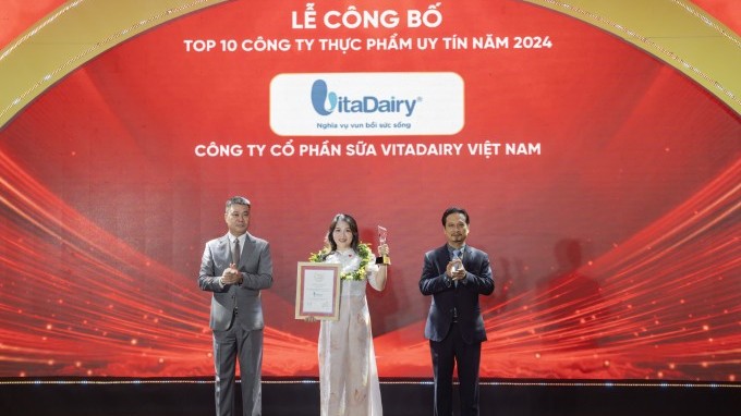 VitaDairy được vinh danh top 10 công ty thực phẩm uy tín 2024